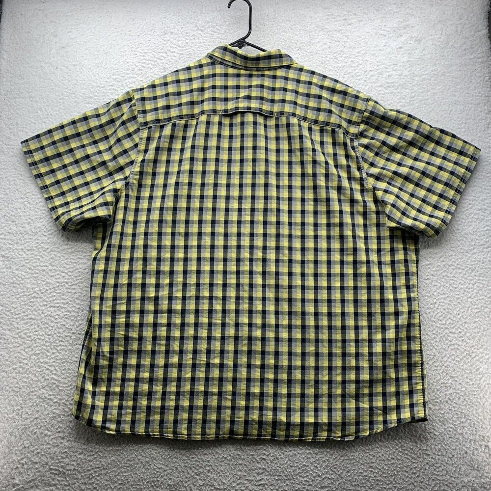 Wrangler Shirt Mens 3XL Regular Fit Metal Buttons Yellow Black‎ Gray Check Plaid - Picture 5 of 12